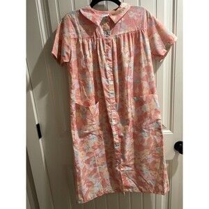 Vintage Carole Never Worn Snap Button Nightgown Front Pockets Sz Small